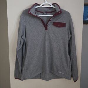 Eddie Bauer Gray and Maroon Women's Pullover